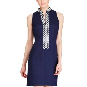 American Living Lace Trim Navy Dress